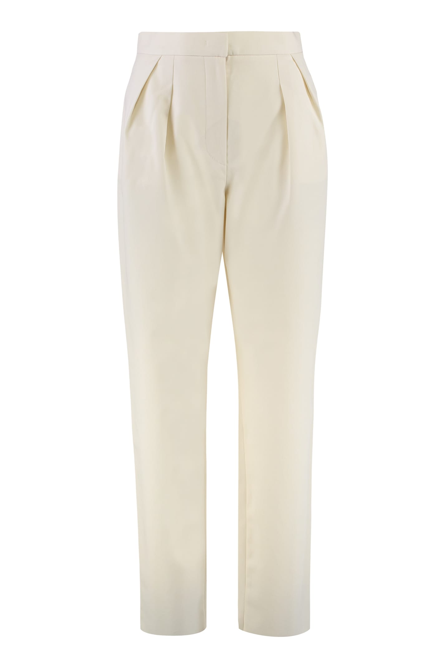 Max Mara Dede Carrot-fit Cotton Trousers In White