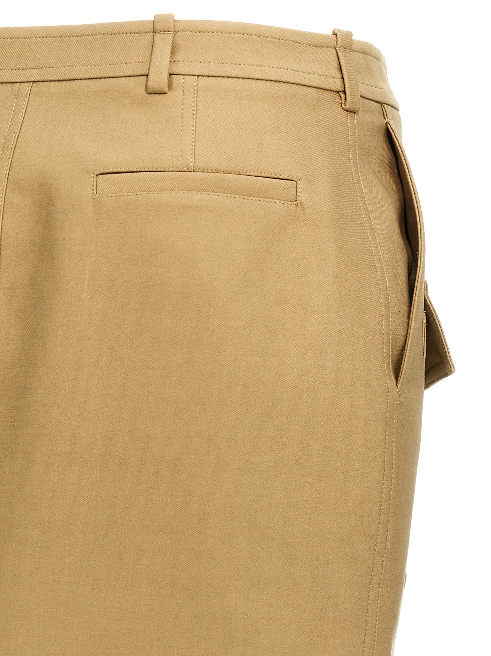 Tom Ford Stretch Cotton Twill Midi Skirt Skirts Beige In Brown
