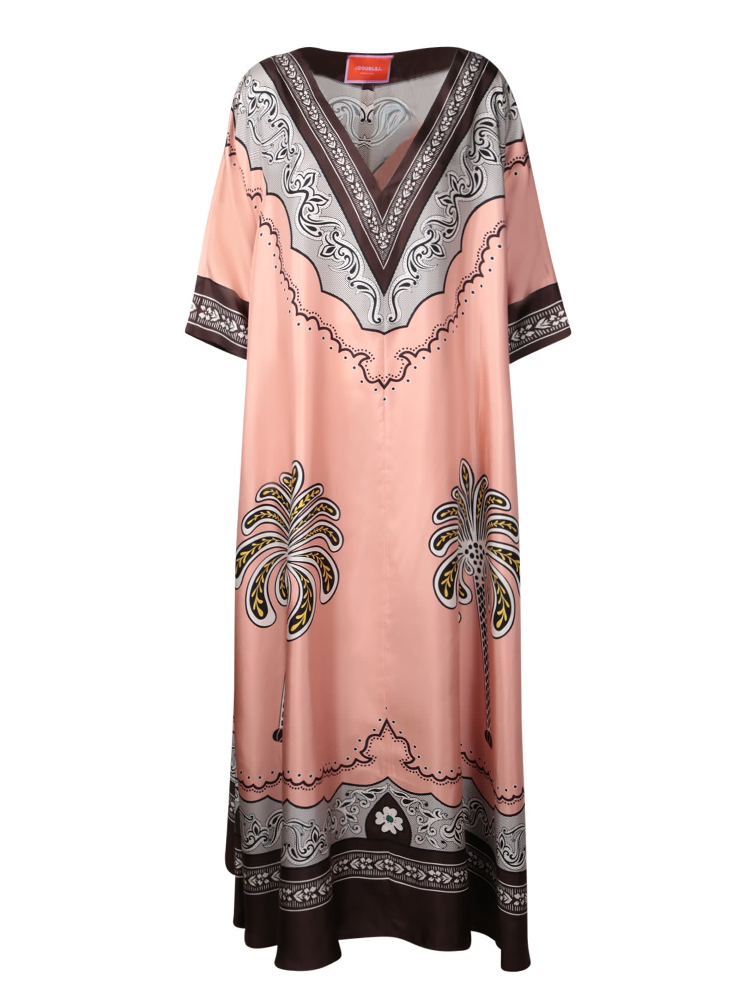 Muumuu Caftan Dress In Pink Multicolor