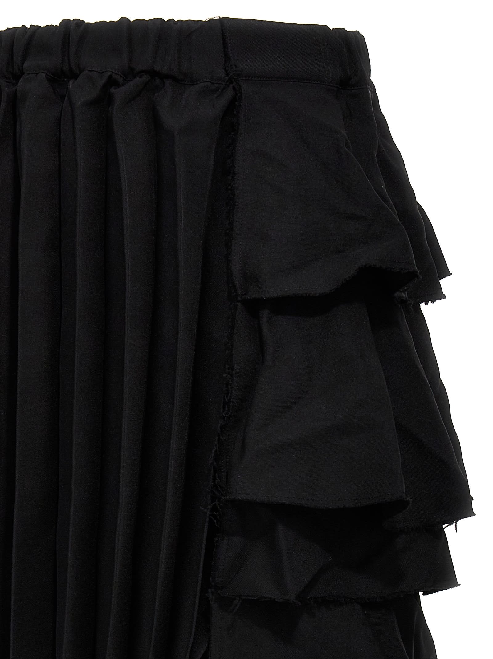 Shop Black Comme Des Garçons Flounces And Pleated Skirt In Black