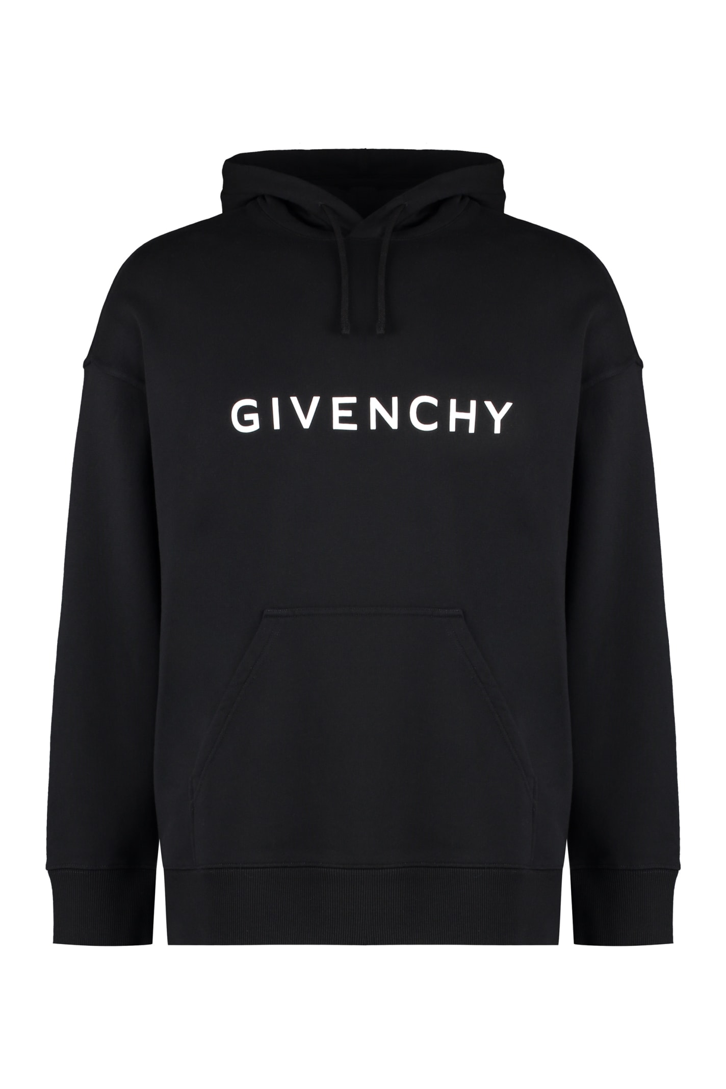 Shop Givenchy Cotton Hoodie In Black