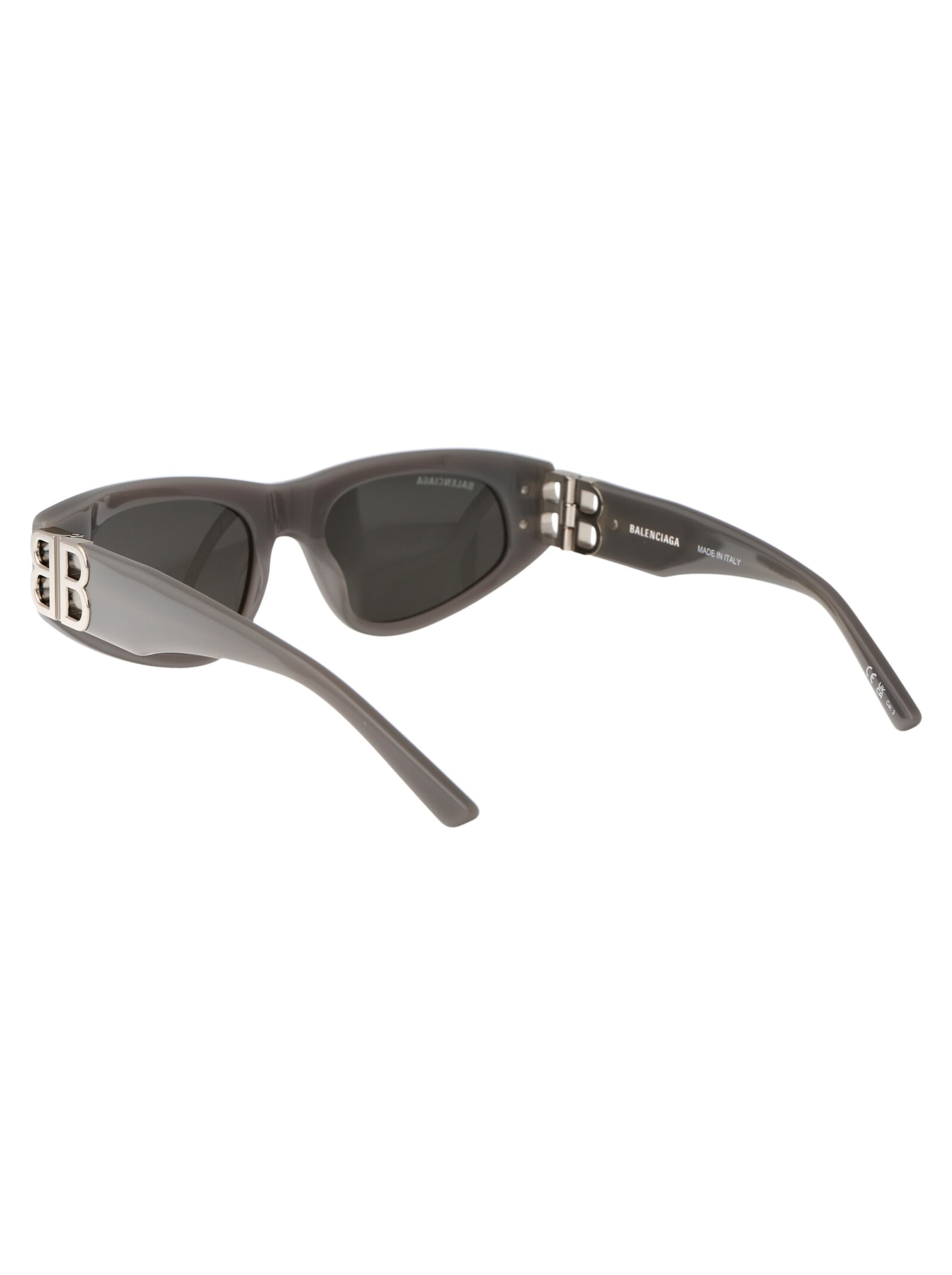 Shop Balenciaga Bb0095s Sunglasses In 015 Grey Silver Grey