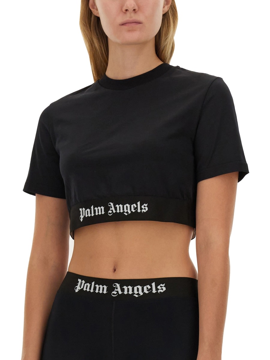 Shop Palm Angels T-shirt With Logo In Black