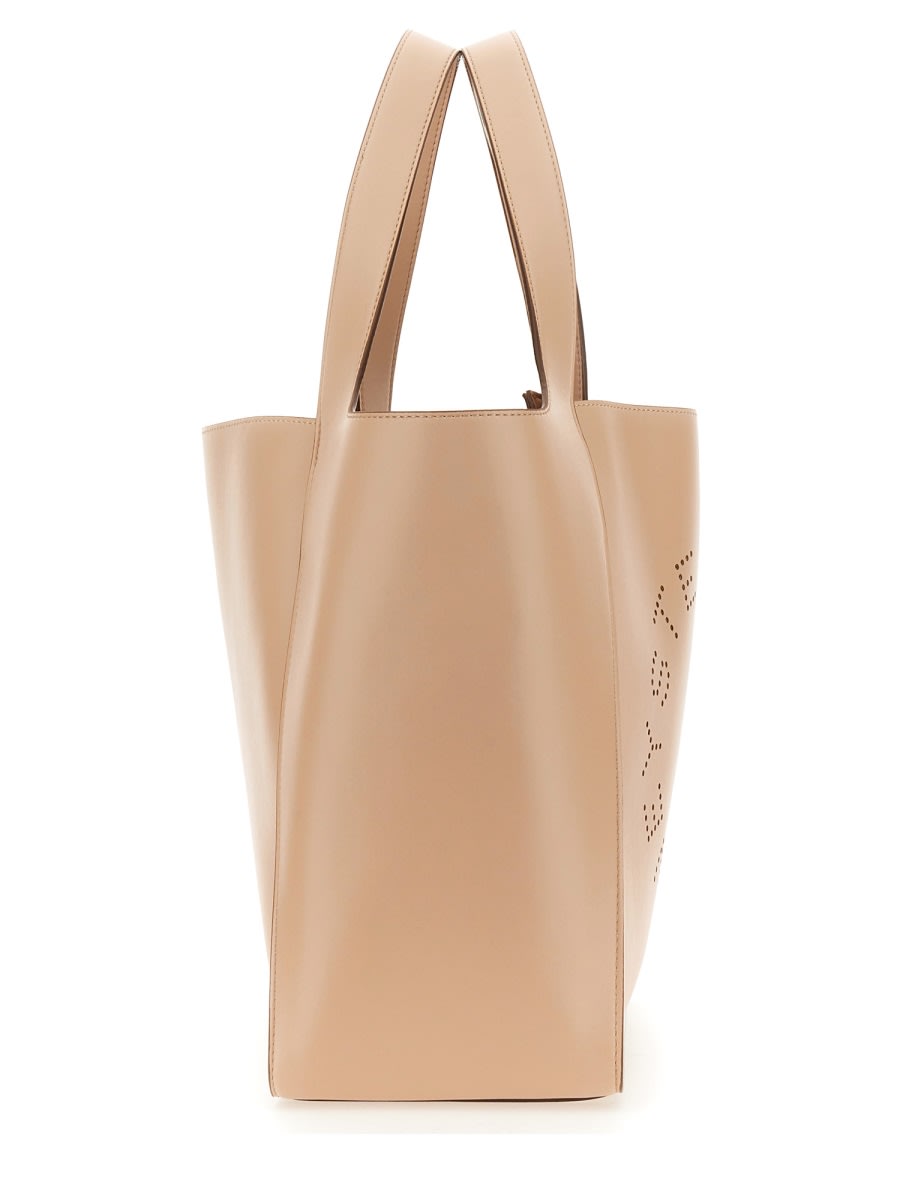 Shop Stella Mccartney Tote Bag With Logo In Powder