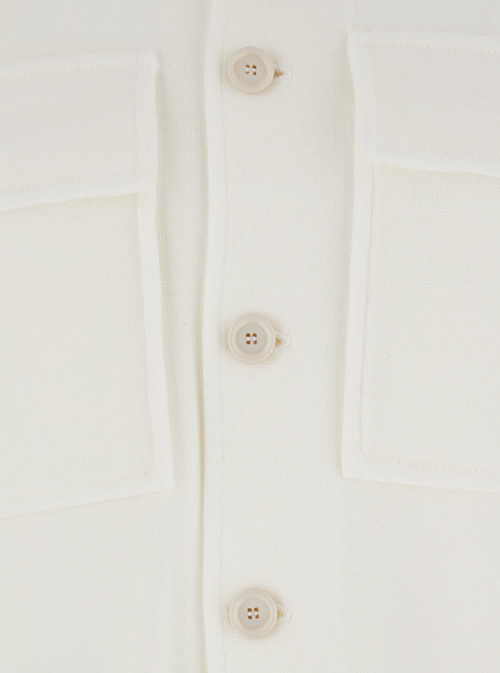 Lardini White Shirt With Classic Collar And Two Front Patch Pockets In Cotton Man In White