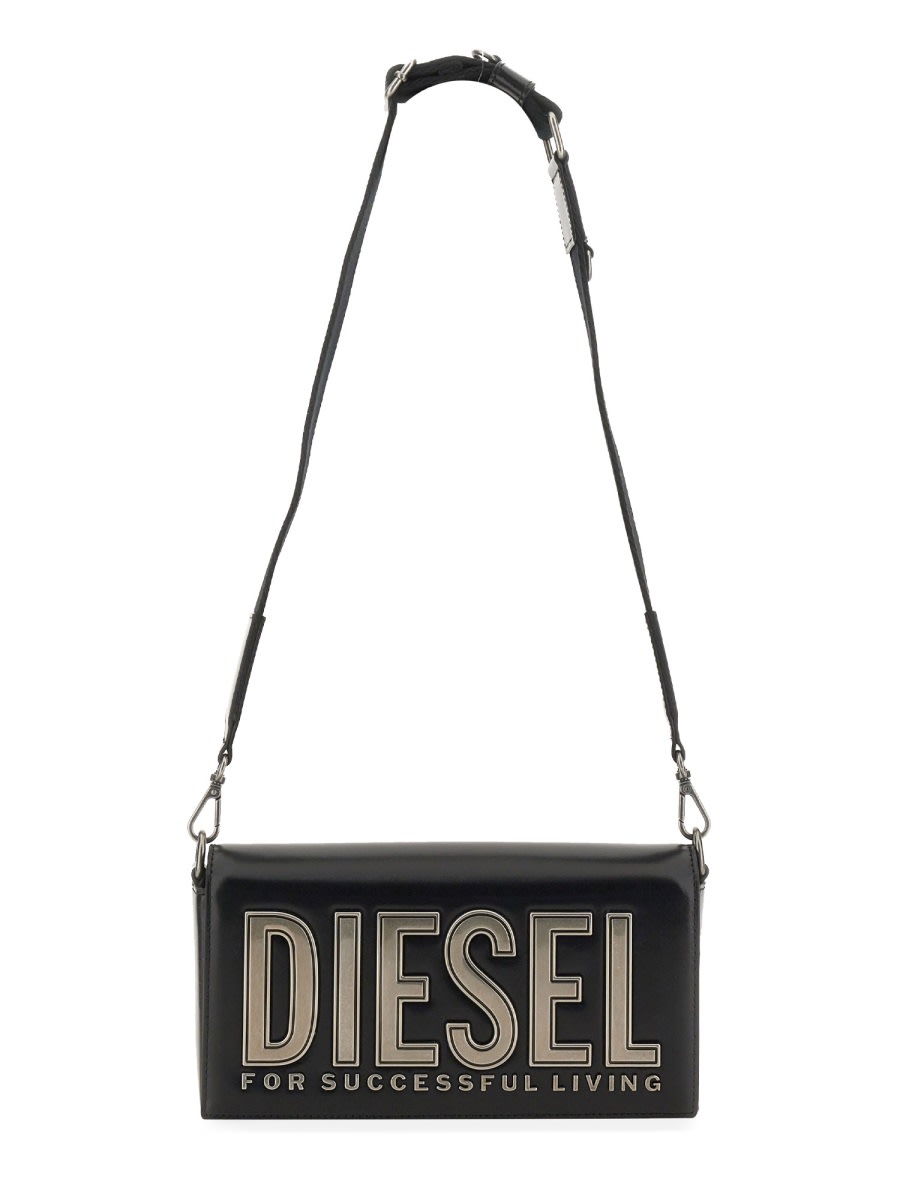 Shop Diesel Shoulder Bag Cookie Medium In Black