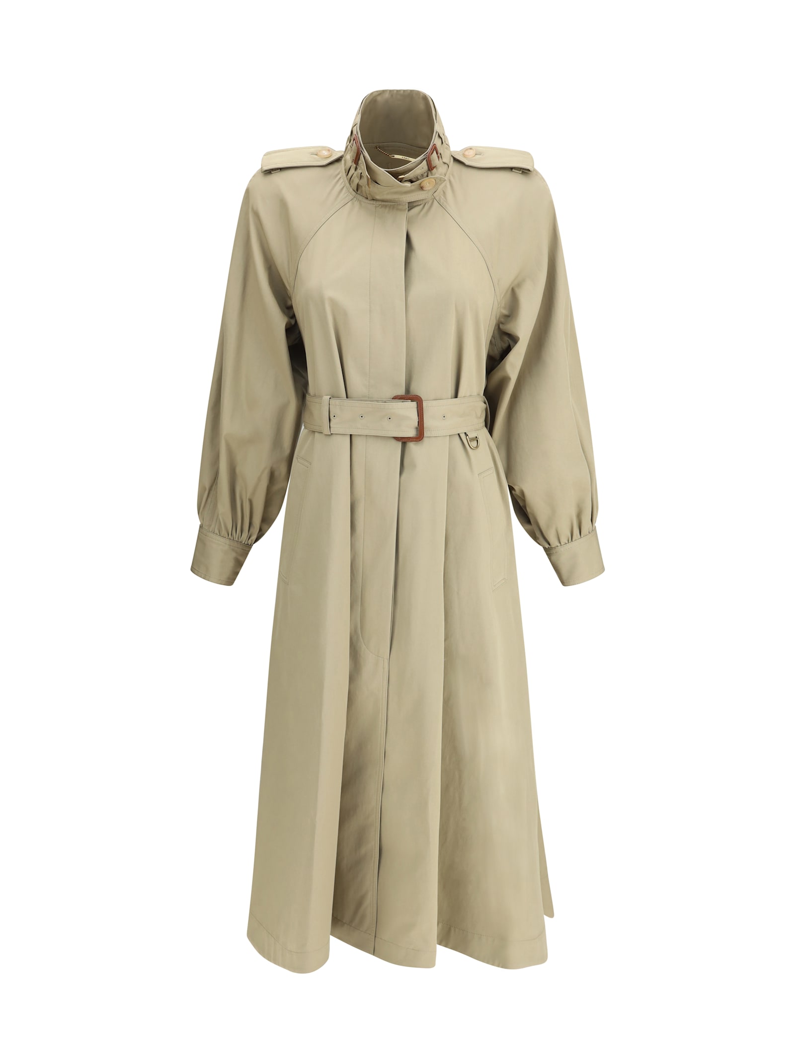 Chloé Cotton Gabardine Long Trench Coat