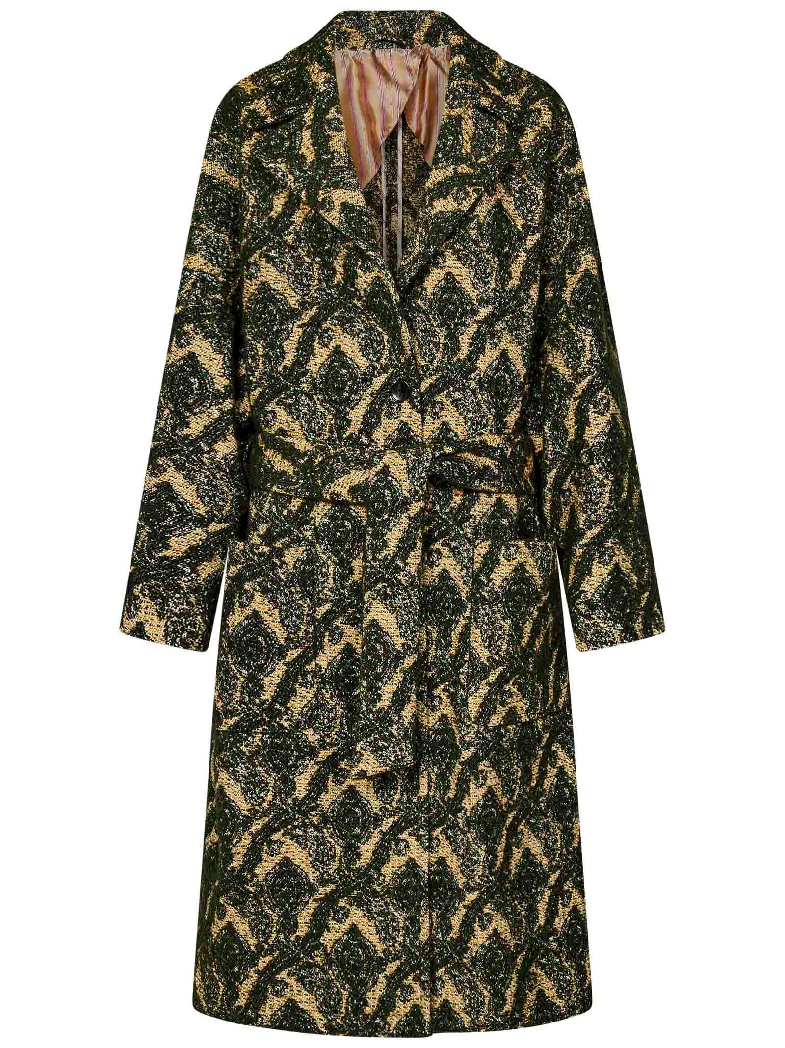 Shop Etro Coat In Yellow