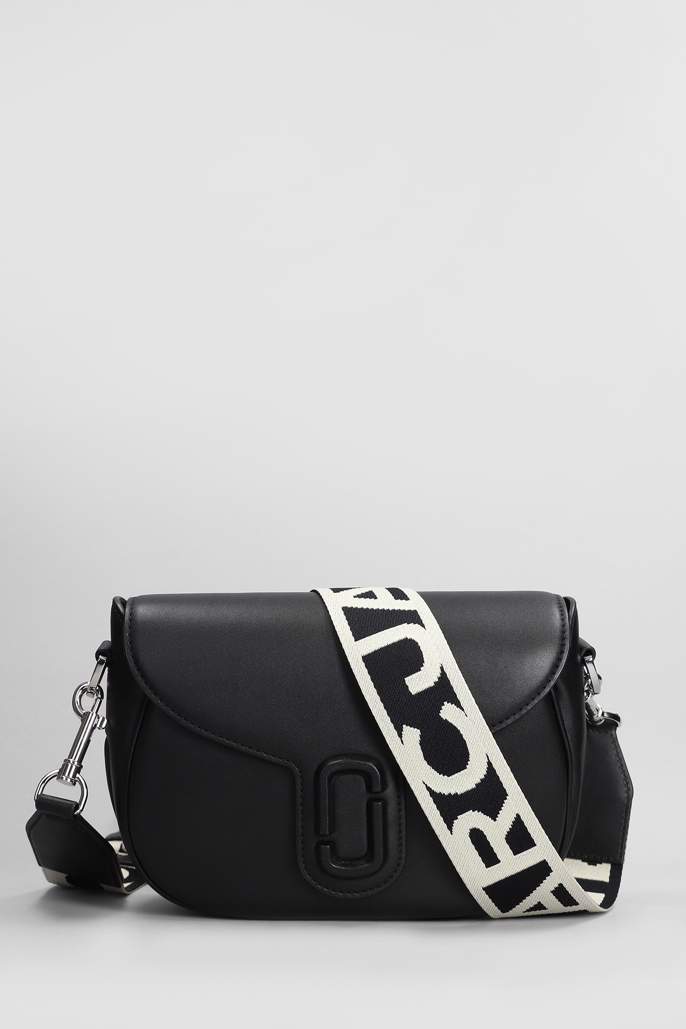 Shop Marc Jacobs The Large Saddle Shoulder Bag In Black Leather