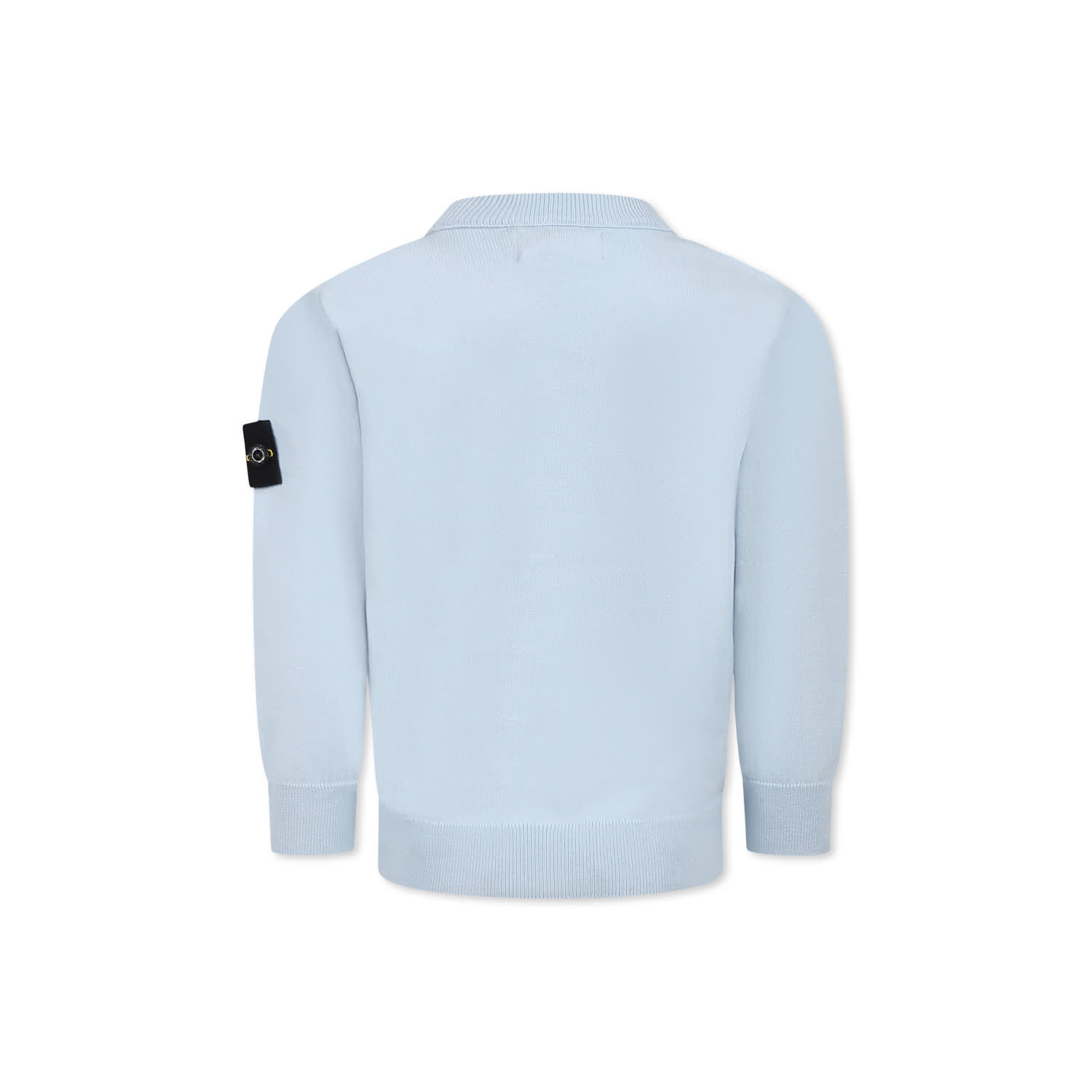 Stone Island Light Blue Sweater For Boy With Compass In Light Blue