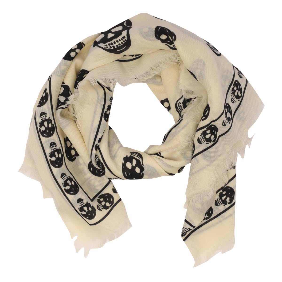 Shop Alexander Mcqueen Skull Scarf In White