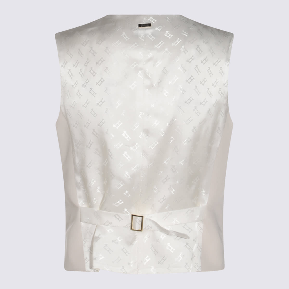 Herno Plain Viscose Vest In Cream