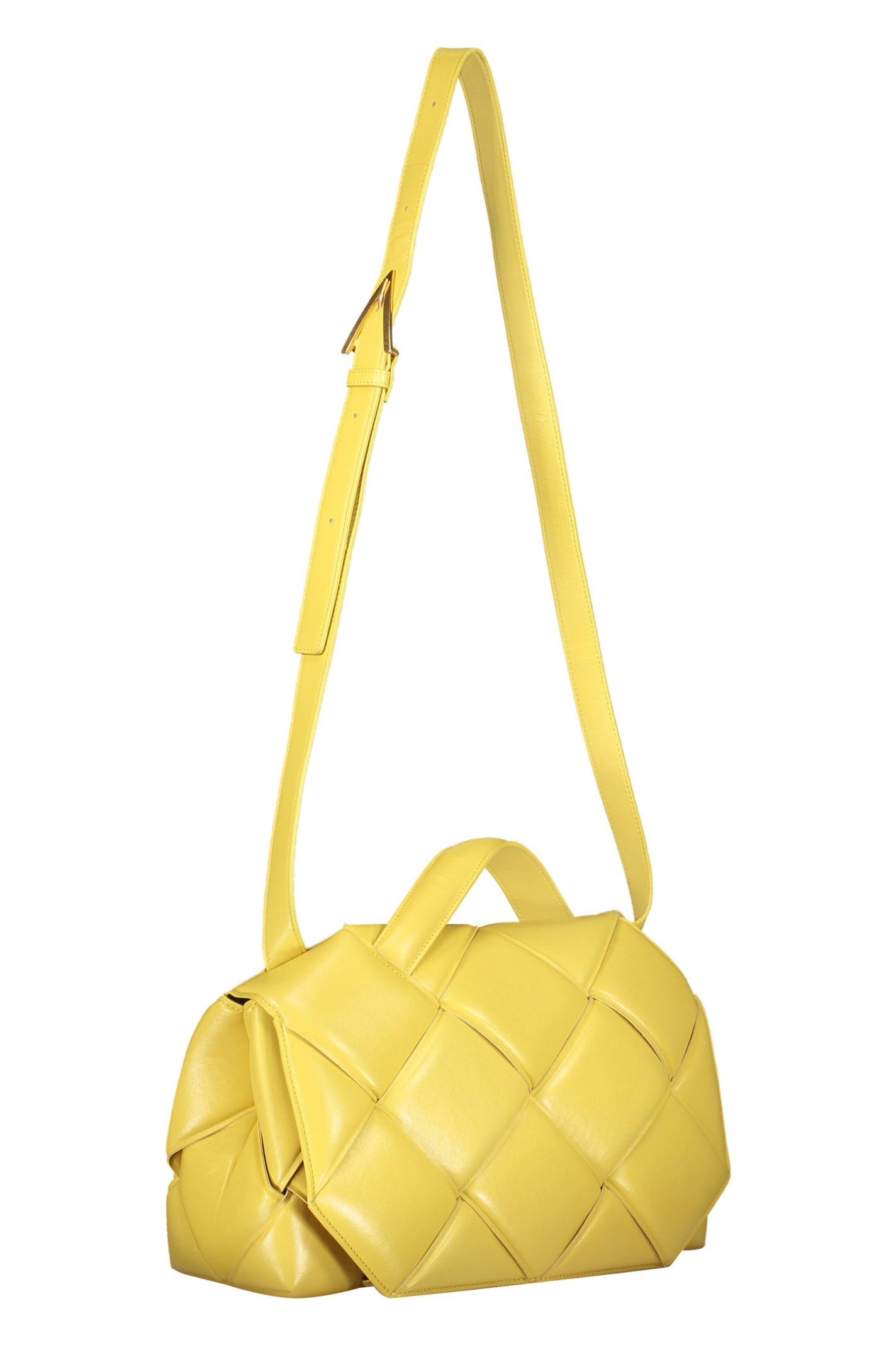 Shop Bottega Veneta Intrecciato Nappa Handbag In Mustard