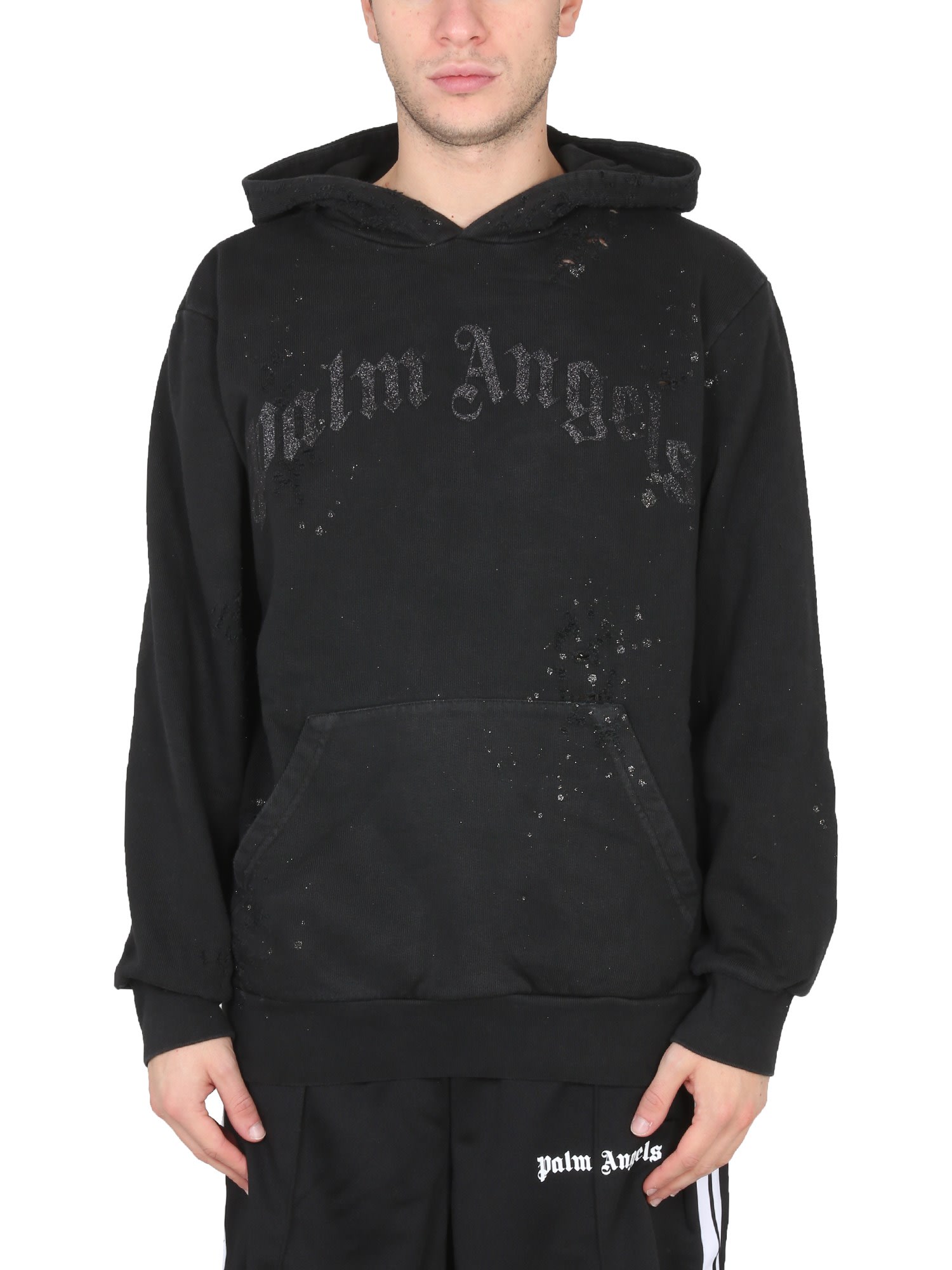 Palm Angels Sweatshirt With Glitter Logo