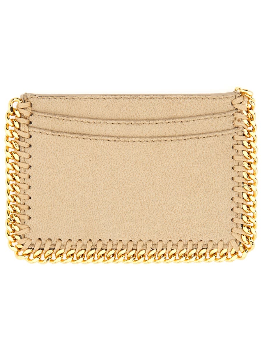 Stella Mccartney Card Holder Falabella In Neutral