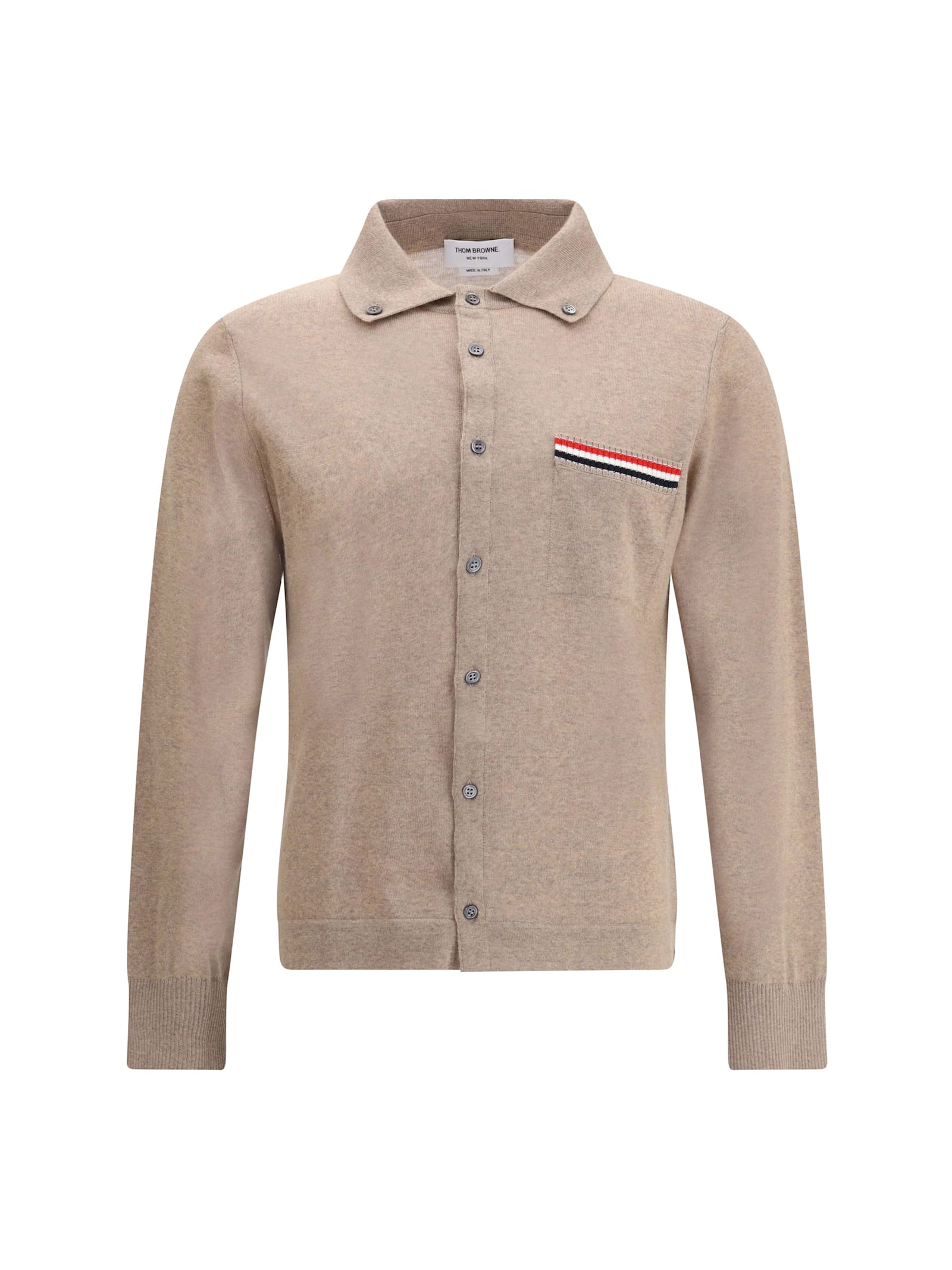 Thom Browne Virgin Wool Cardigan In Neutral