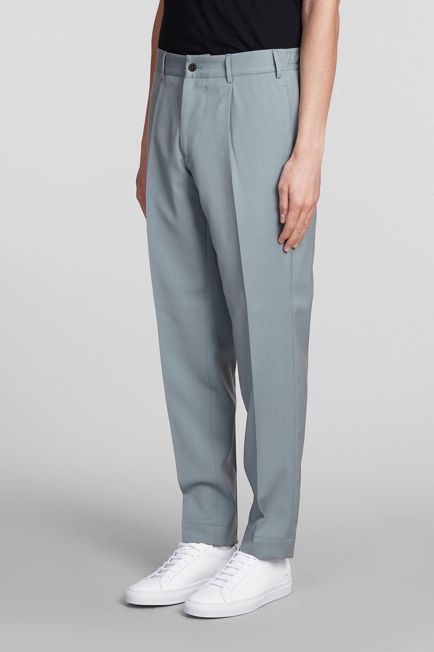 Shop Santaniello Pants In Green Wool