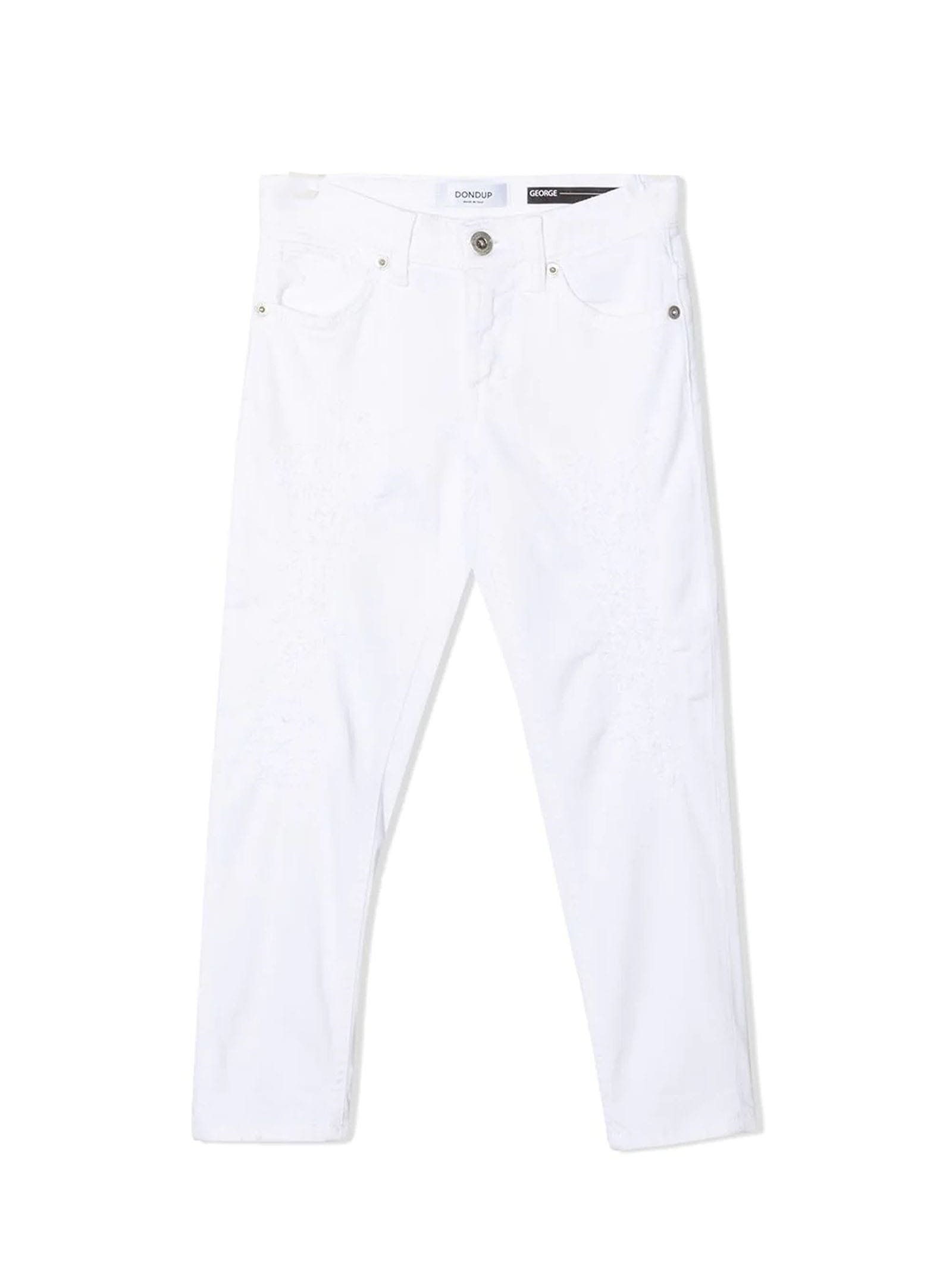 Dondup White Cotton-blend Skinny Jeans