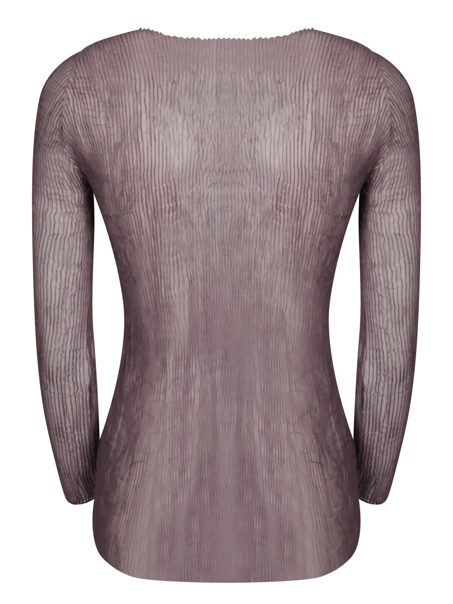 Issey Miyake Brown Twist Chiffon Top