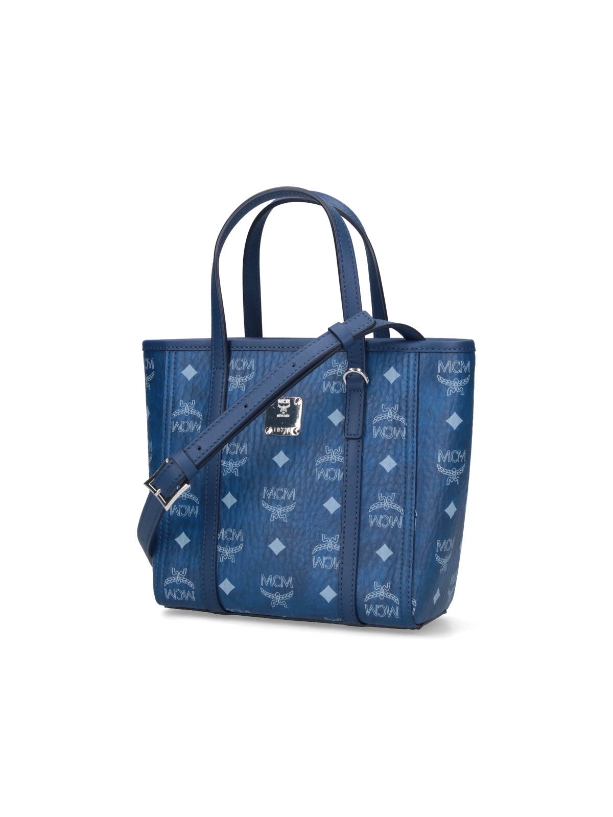 Mcm Toni Shopper Small Tote Bag In Blue