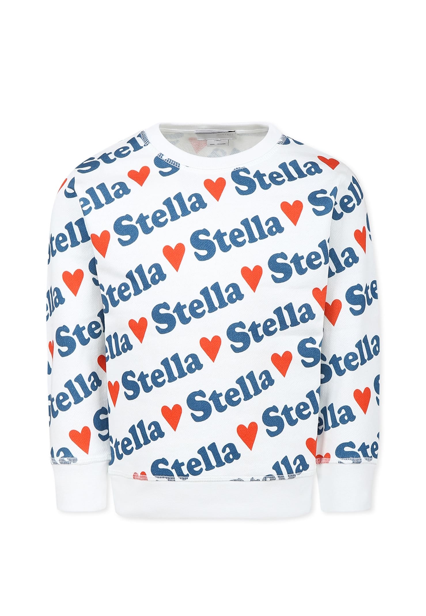 Shop Stella Mccartney White Sweatshirt For Girl With Logo