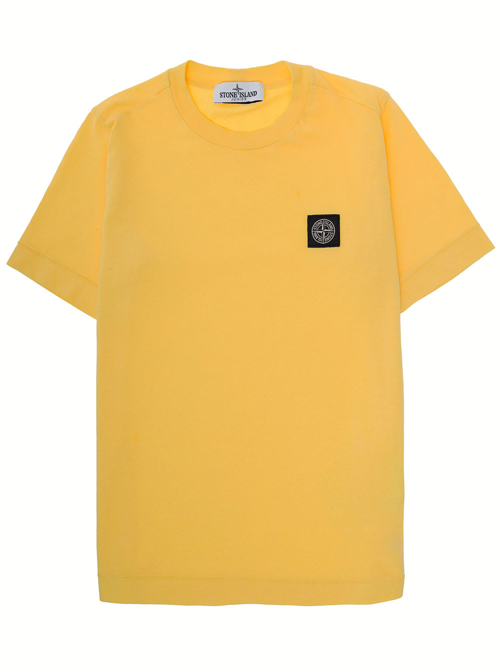 Stone Island Junior Yellow Cotton T-shirt With Logo