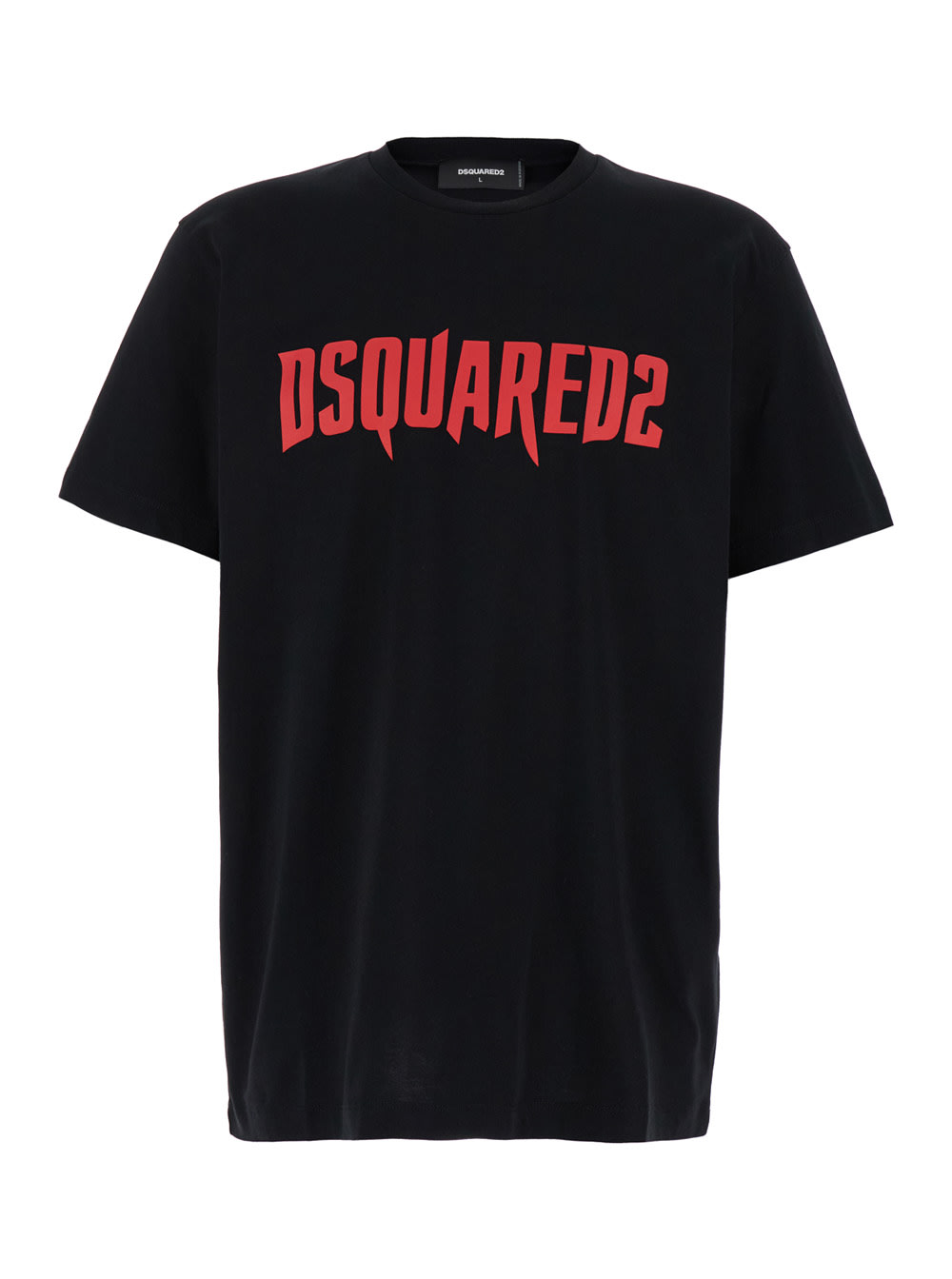 Shop Dsquared2 Black Crewneck T-shirt Witrh Screaming Maple In Cotton Man