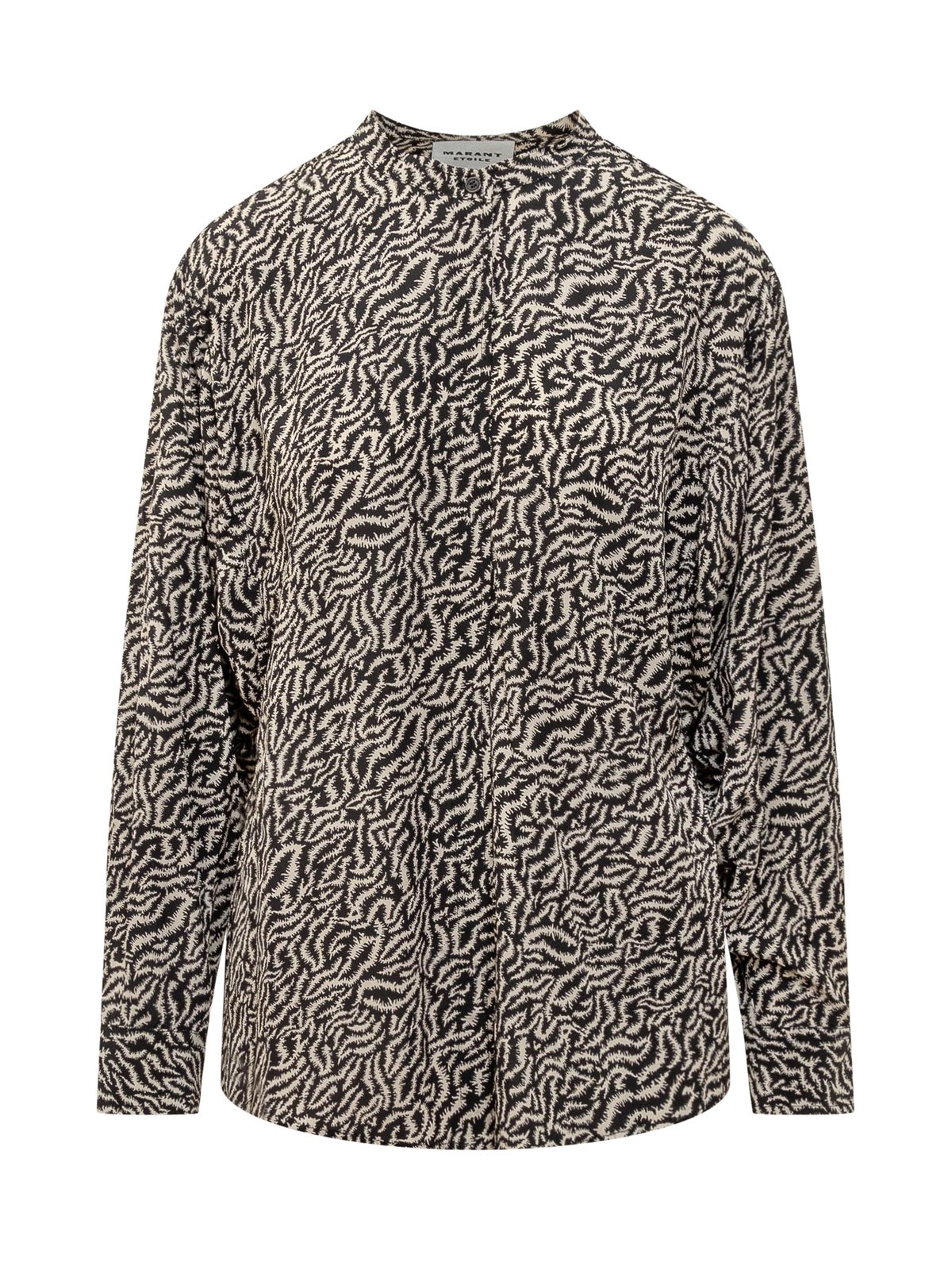 Shop Marant Etoile Pattern-printed Long-sleeved Top In Beige