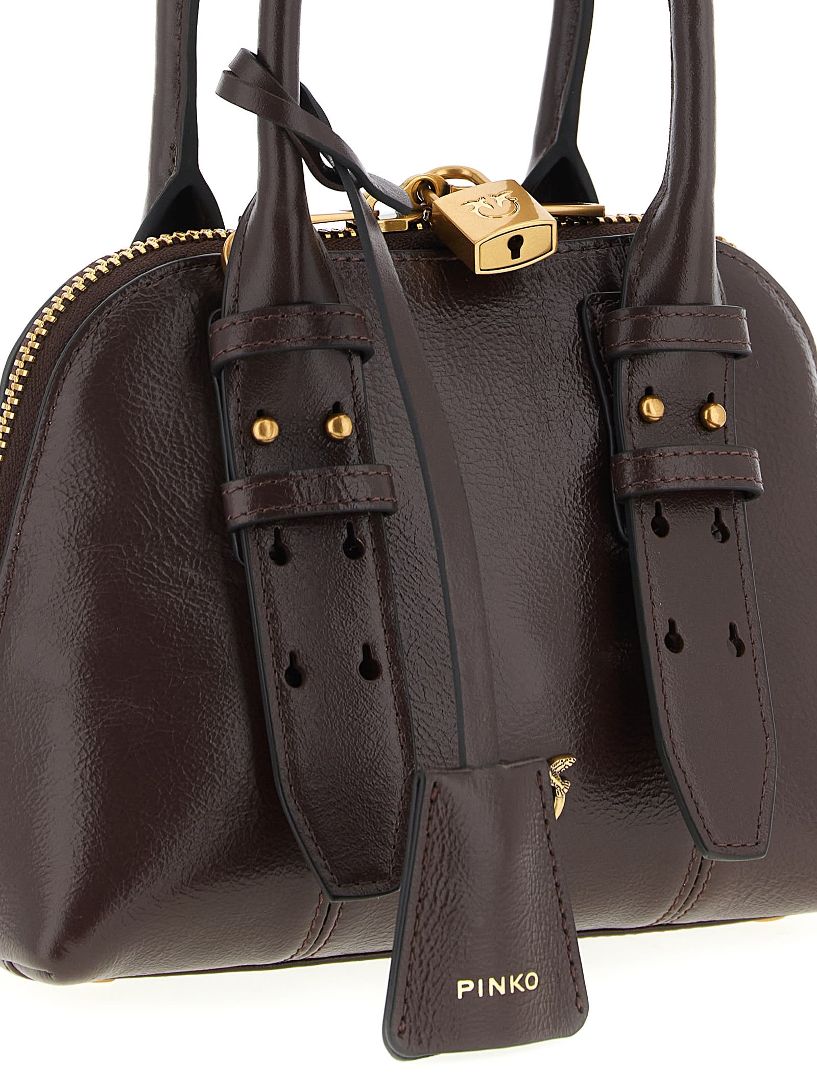 Pinko Bowling Mini Handbag In Burgundy