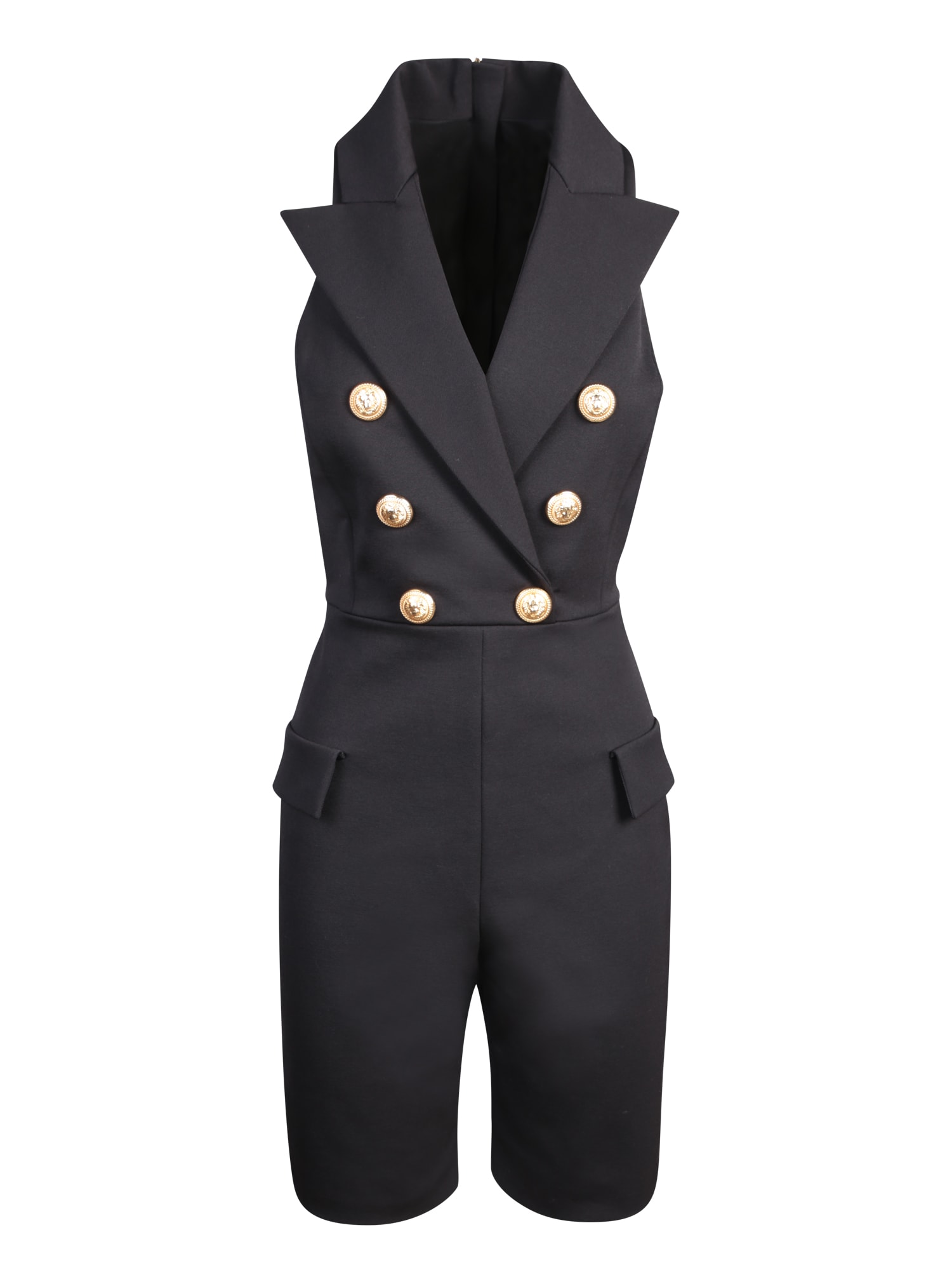 Shop Balmain Tailleur Model Short Suit In Black