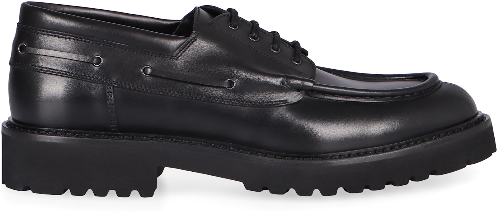 Doucal's Leather Lace-up Shoes In Black