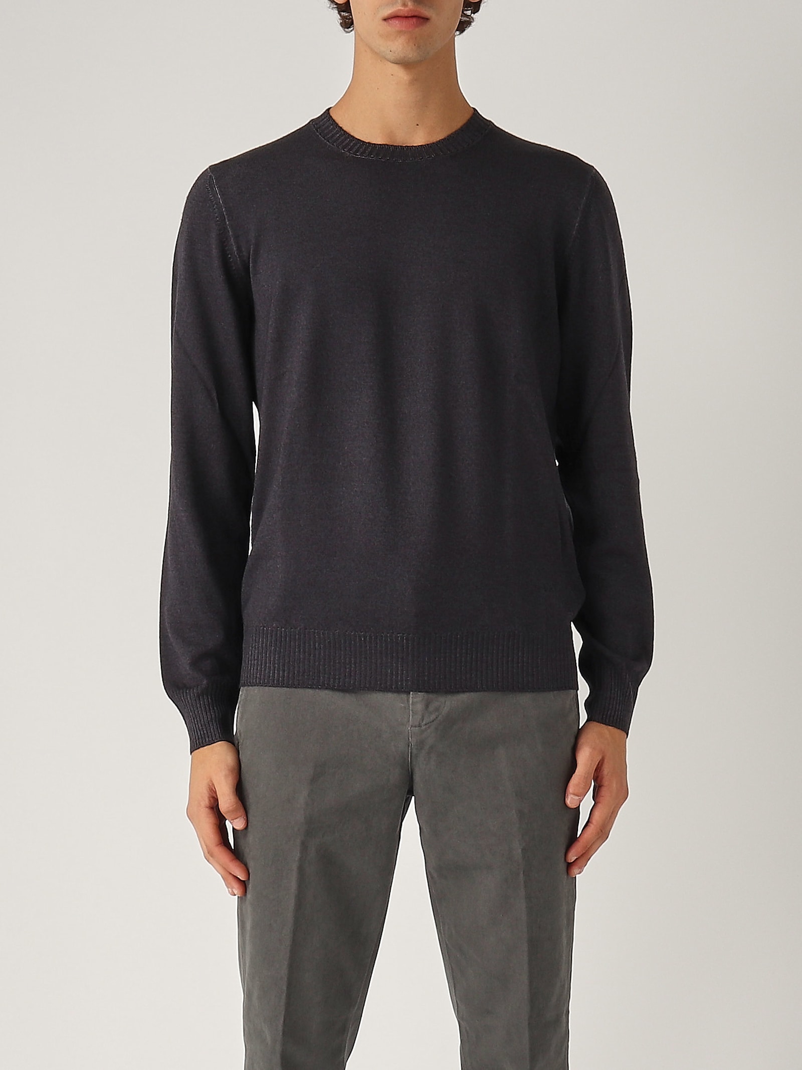 Shop Fay Girocollo Tinta In Capo Sweater In Nero