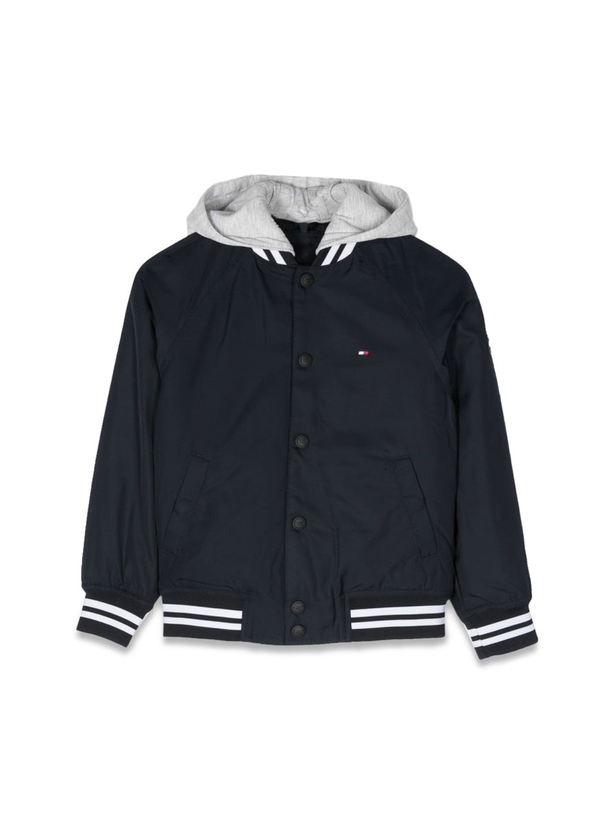 Tommy Hilfiger Kids' Monogram Bomber Jacket In Blue