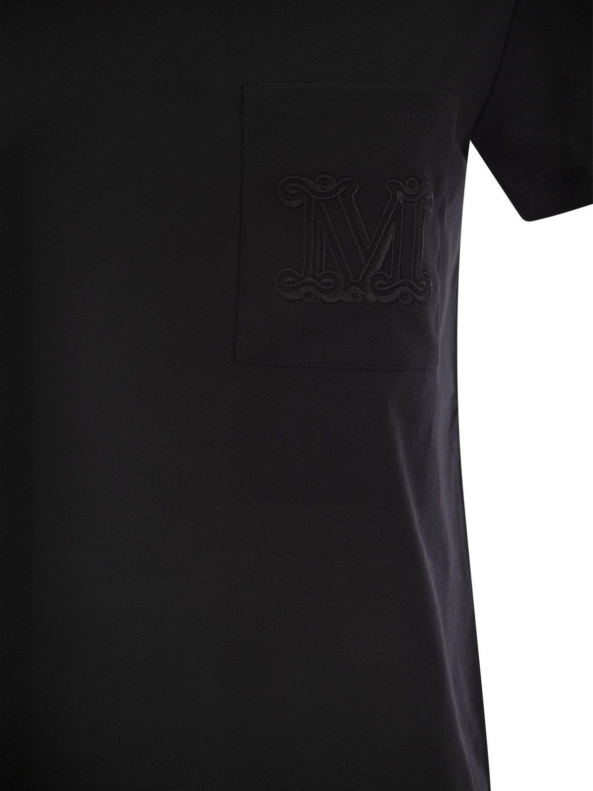 Shop Max Mara Crewneck Short-sleeved T-shirt In Black