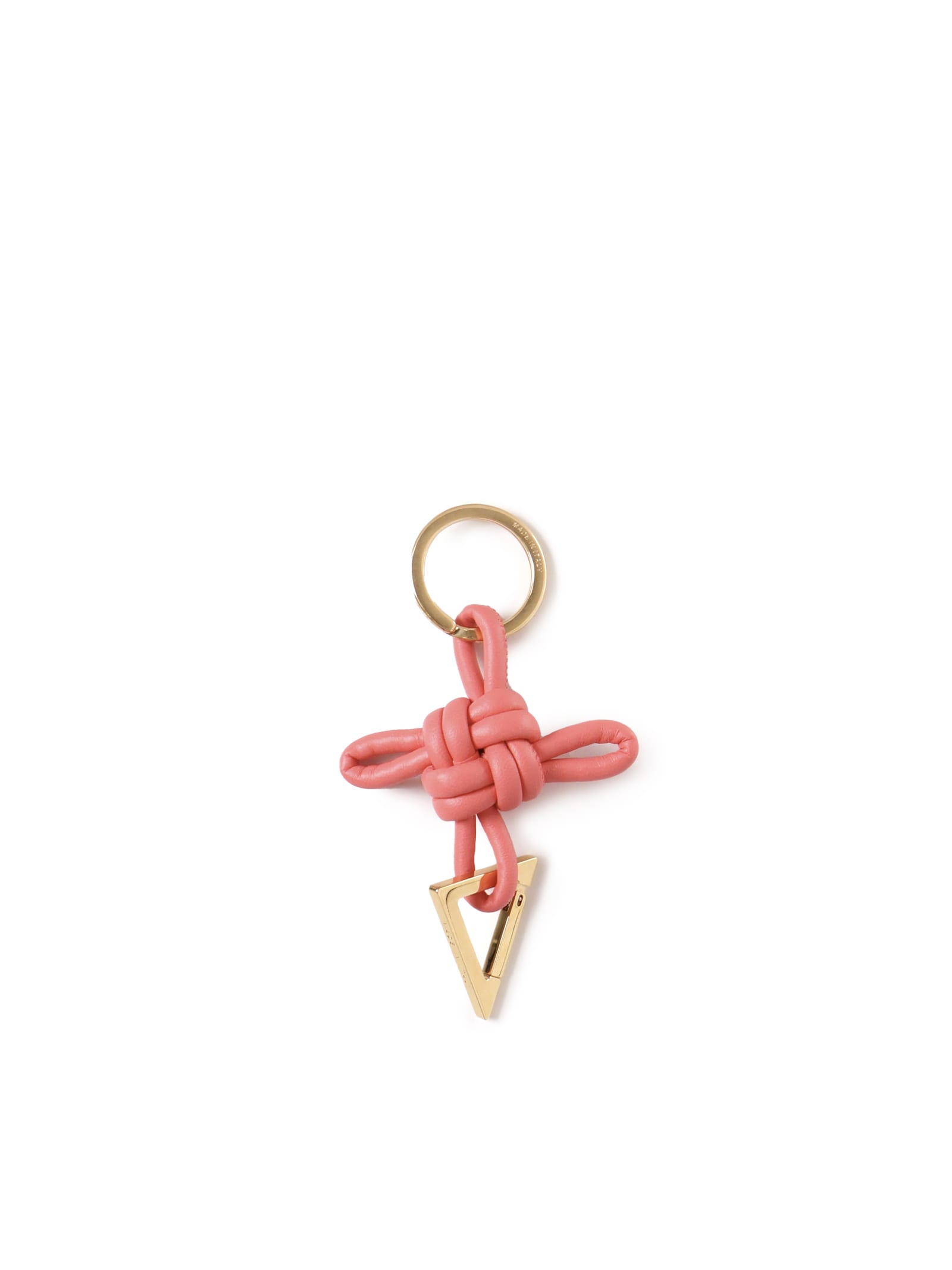 BOTTEGA VENETA TRIANGLE KEY RING IN NAPPA LEATHER 