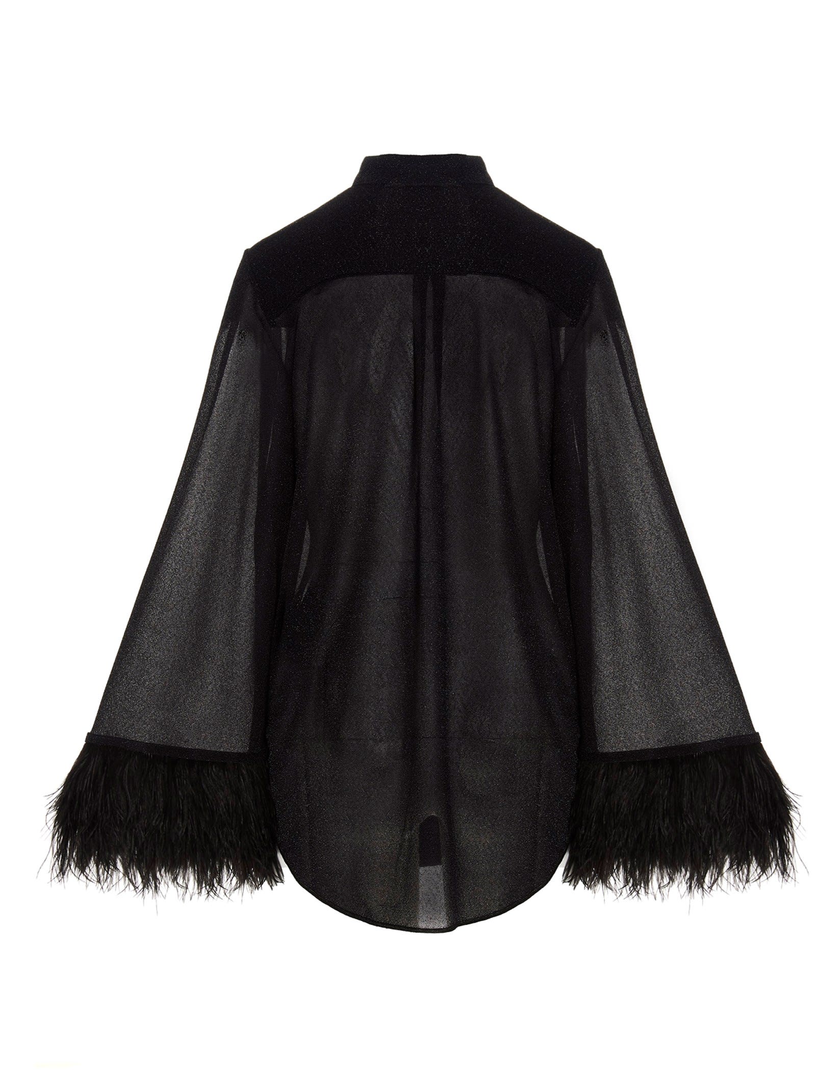 Shop Oseree Lumière Plumage Shirt In Black