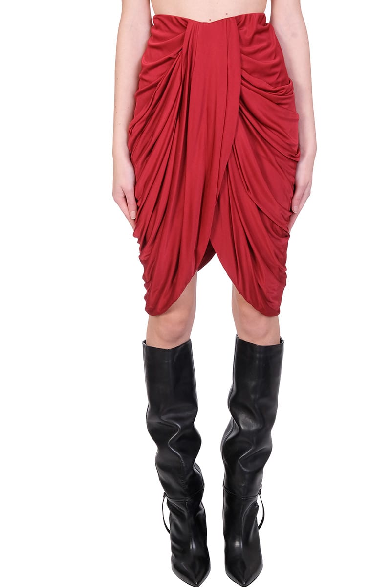 Isabel Marant Dotina Skirt In Red Viscose