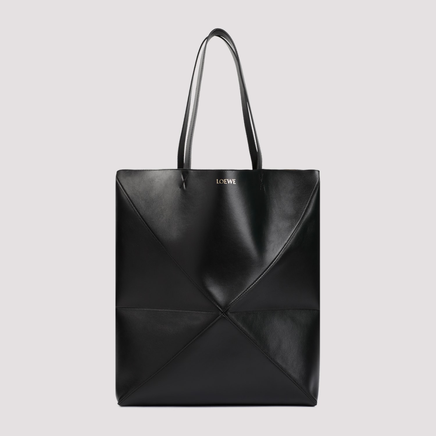Loewe Puzzle Fold Large Tote In Black