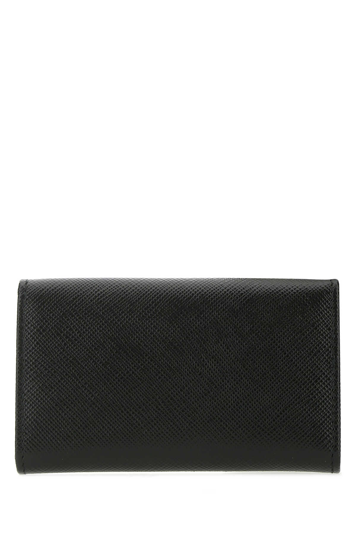 Shop Prada Black Leather Keyring Case In F0002