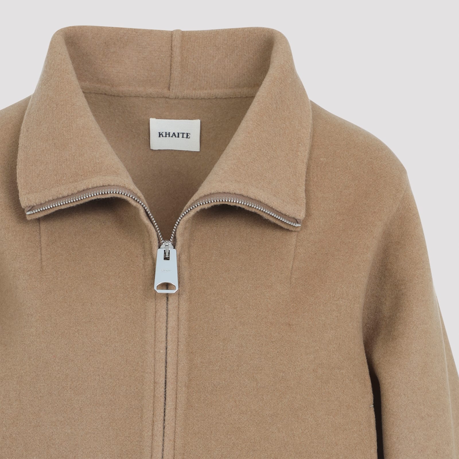 Khaite Garret Zip-up Jacket In Brown
