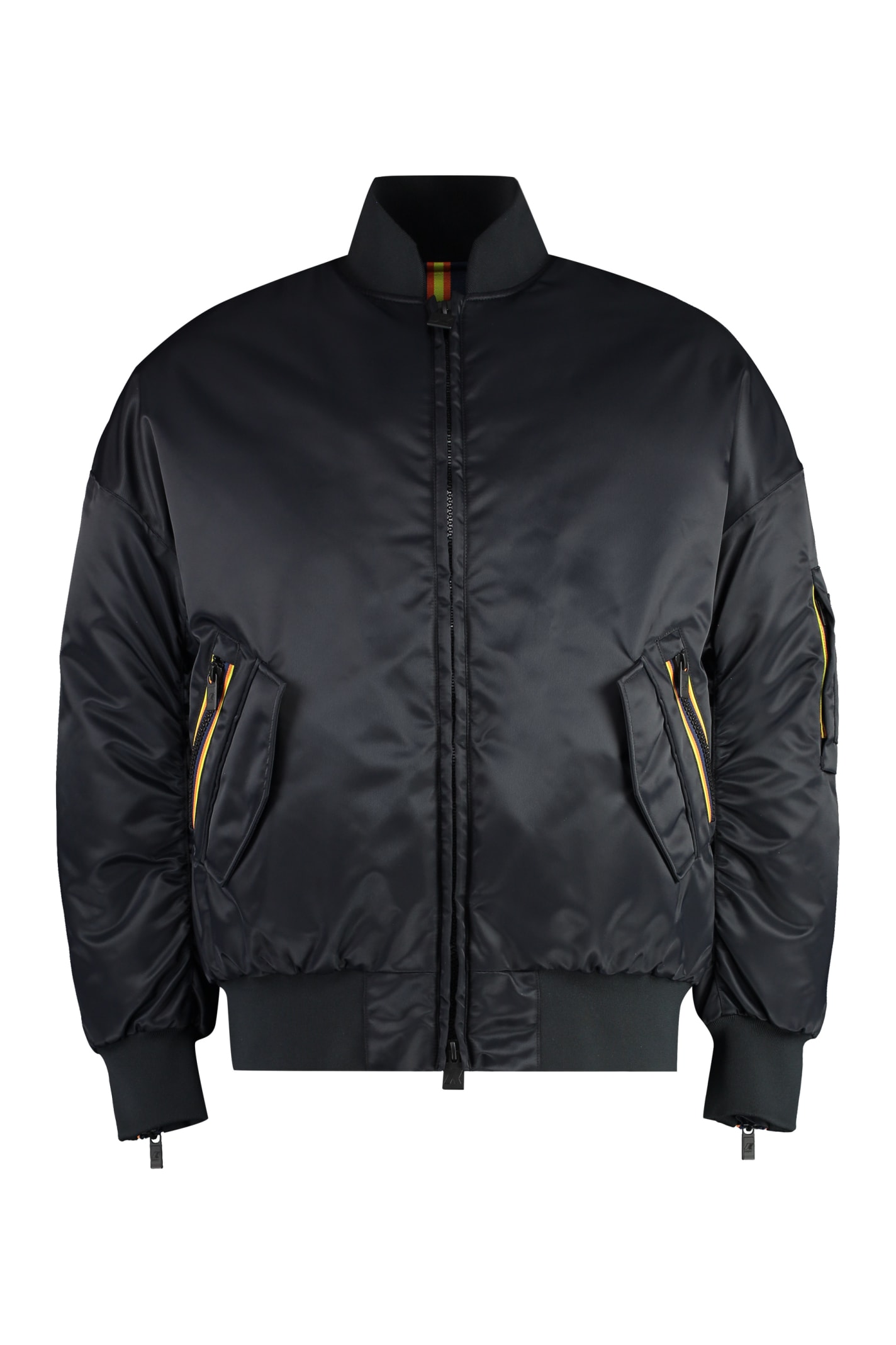 Shop K-way Londony Bomber In Technical Fabric In Black