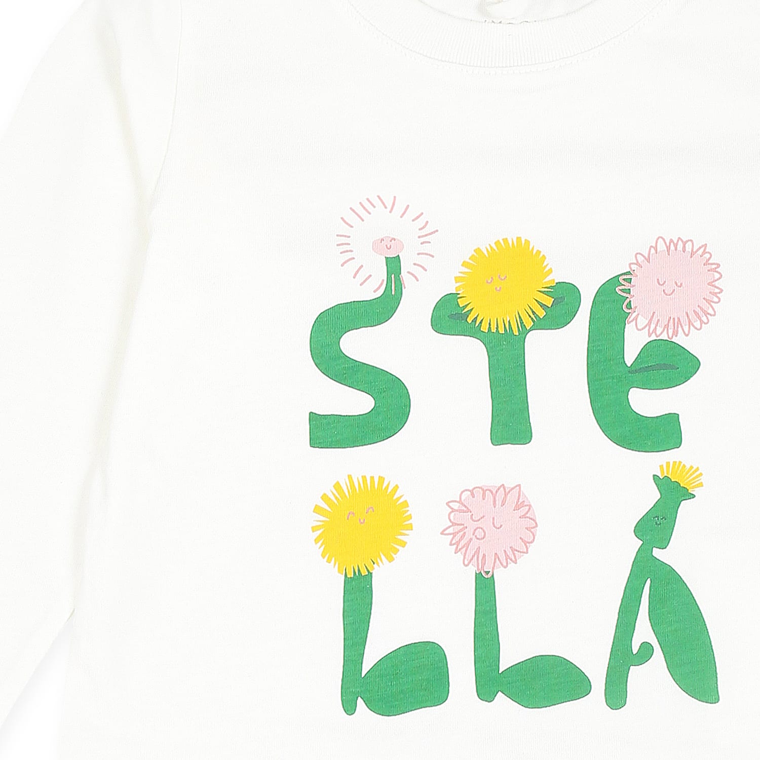 Shop Stella Mccartney White T-shirt For Baby Girl With Flowers And Logo
