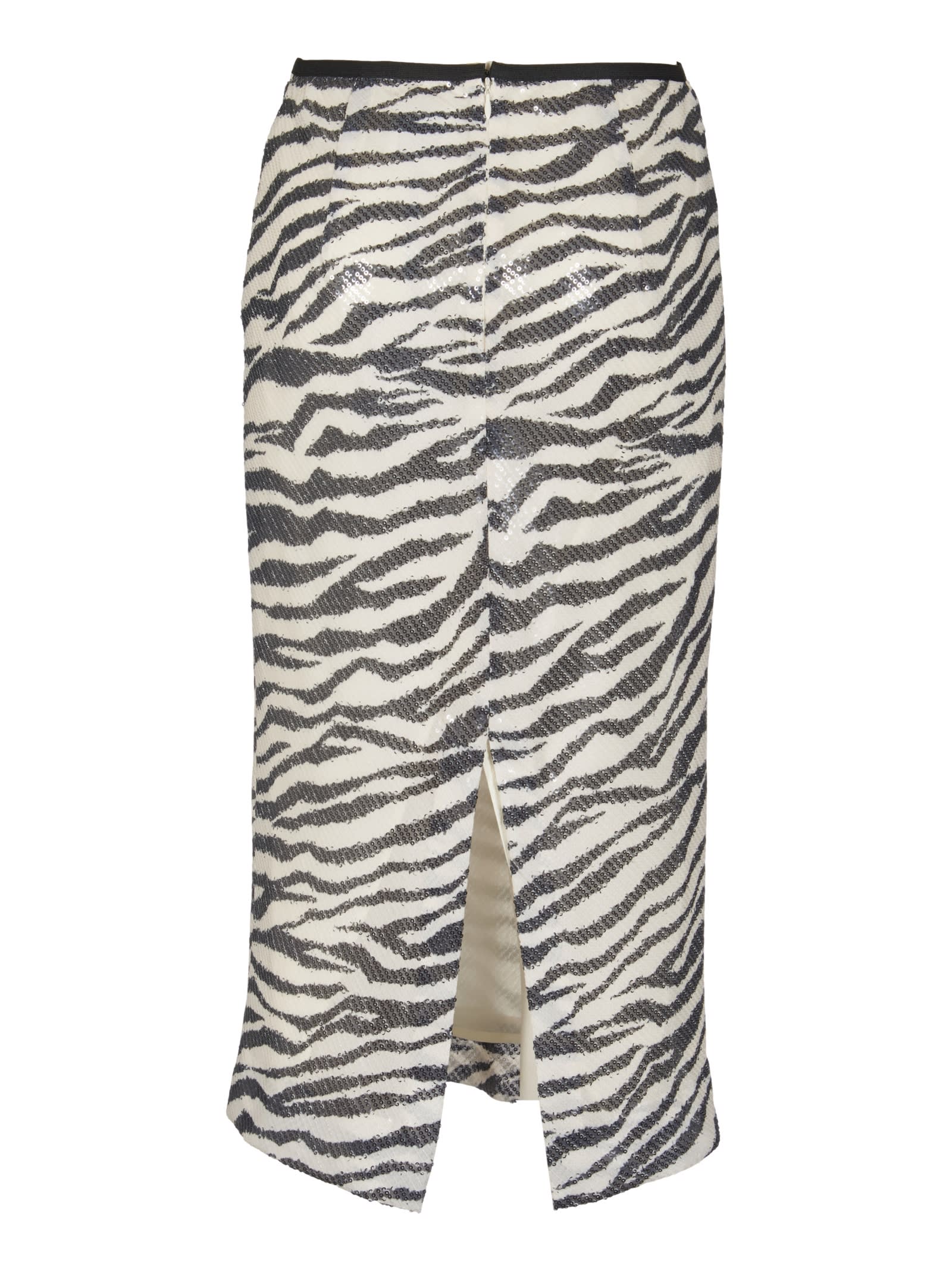 8pm Zebra Print Skirt In Black