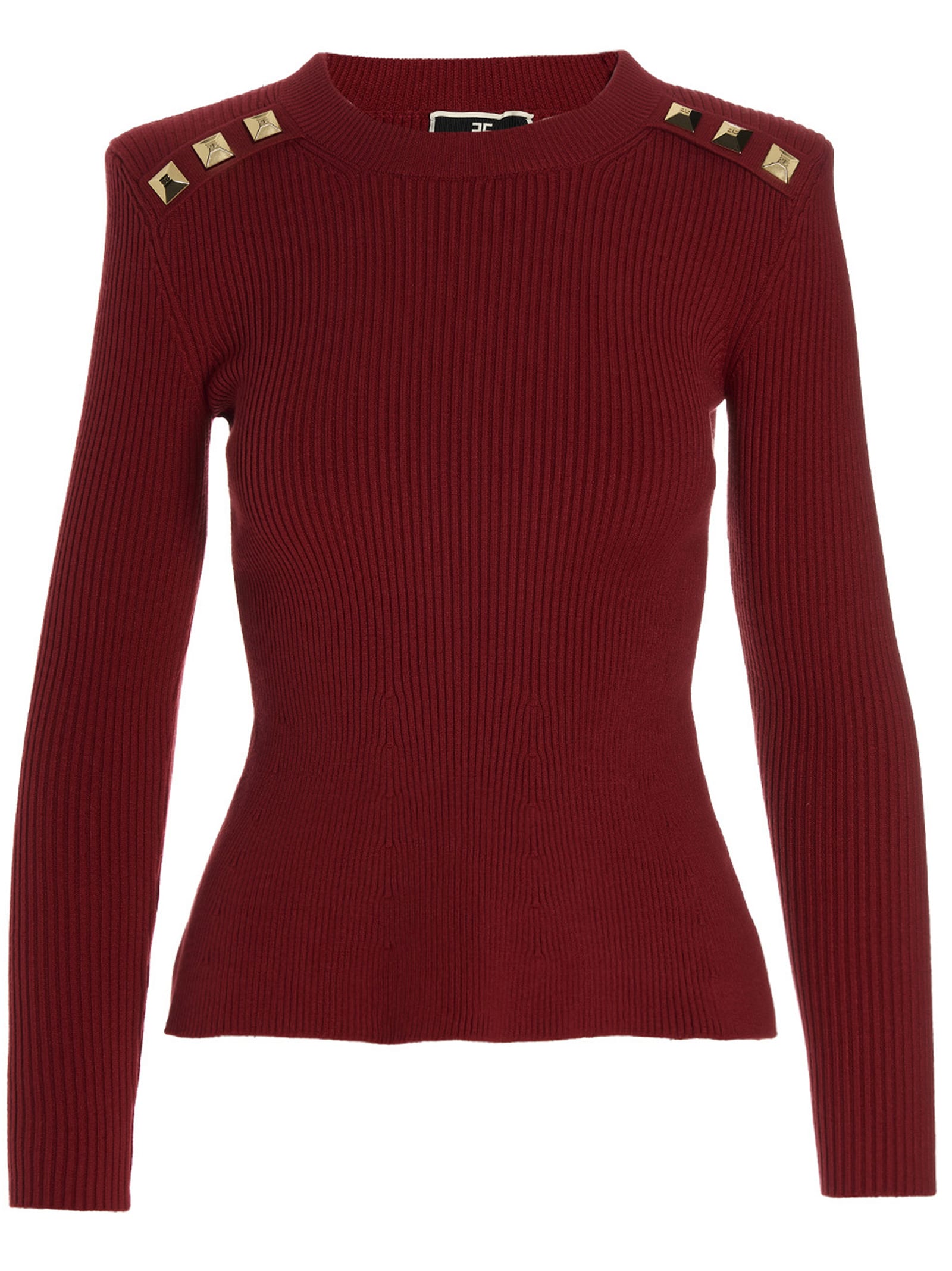 Elisabetta Franchi Studded Ribbed Sweater
