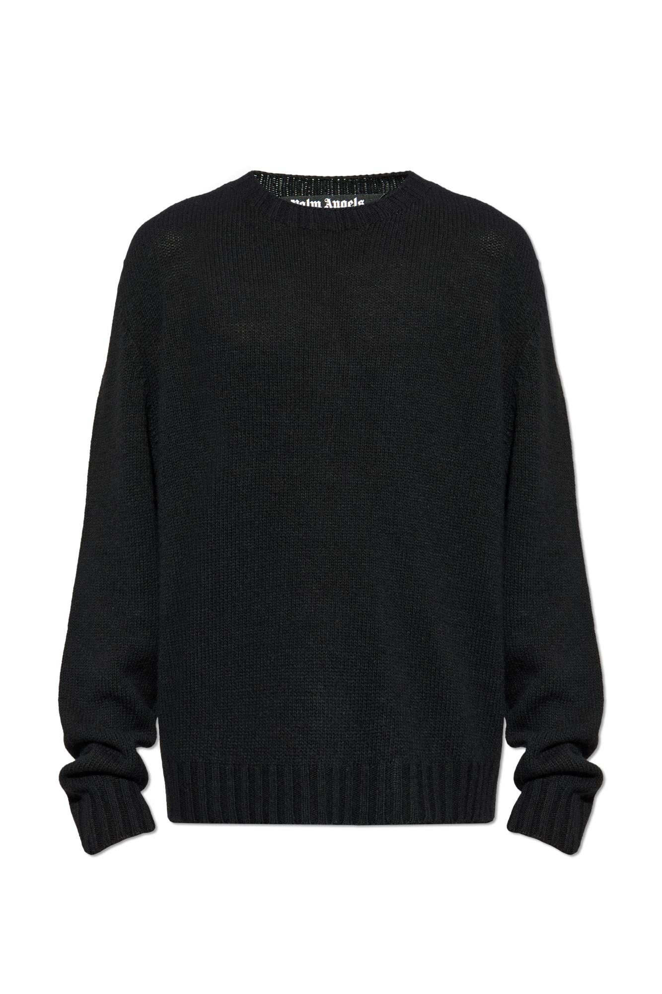 Palm Angels Intarsia-knit Logo Jumper In Grey