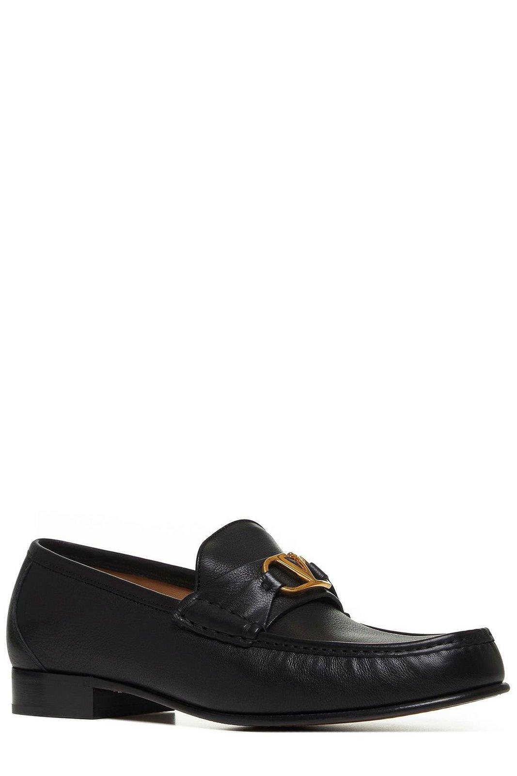 Valentino Garavani Vlogo Signature Loafer With Gold-tone Logo Detail In Black