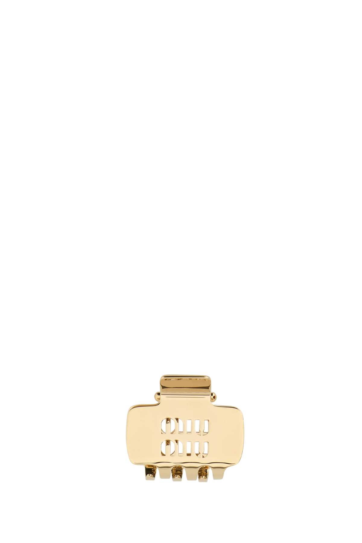Miu Miu Metal Hair Clip With Rectangular Cut-out Design In
