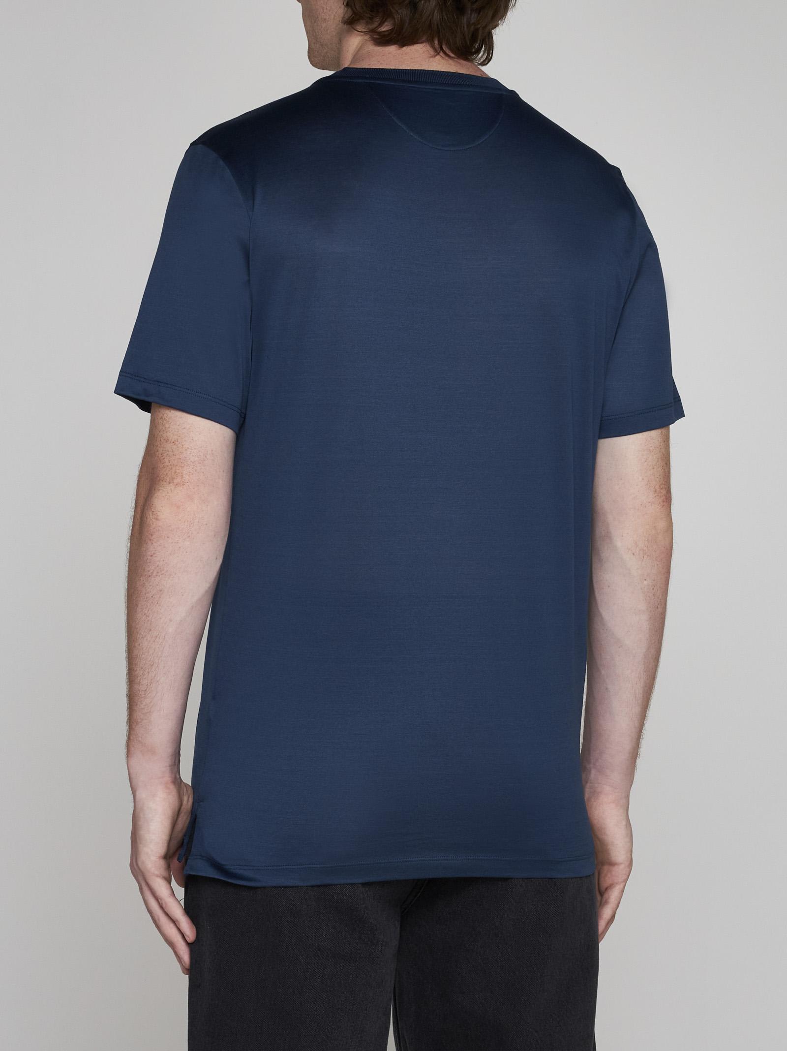 Shop Paul Smith Striped Pocket Cotton T-shirt In Blue