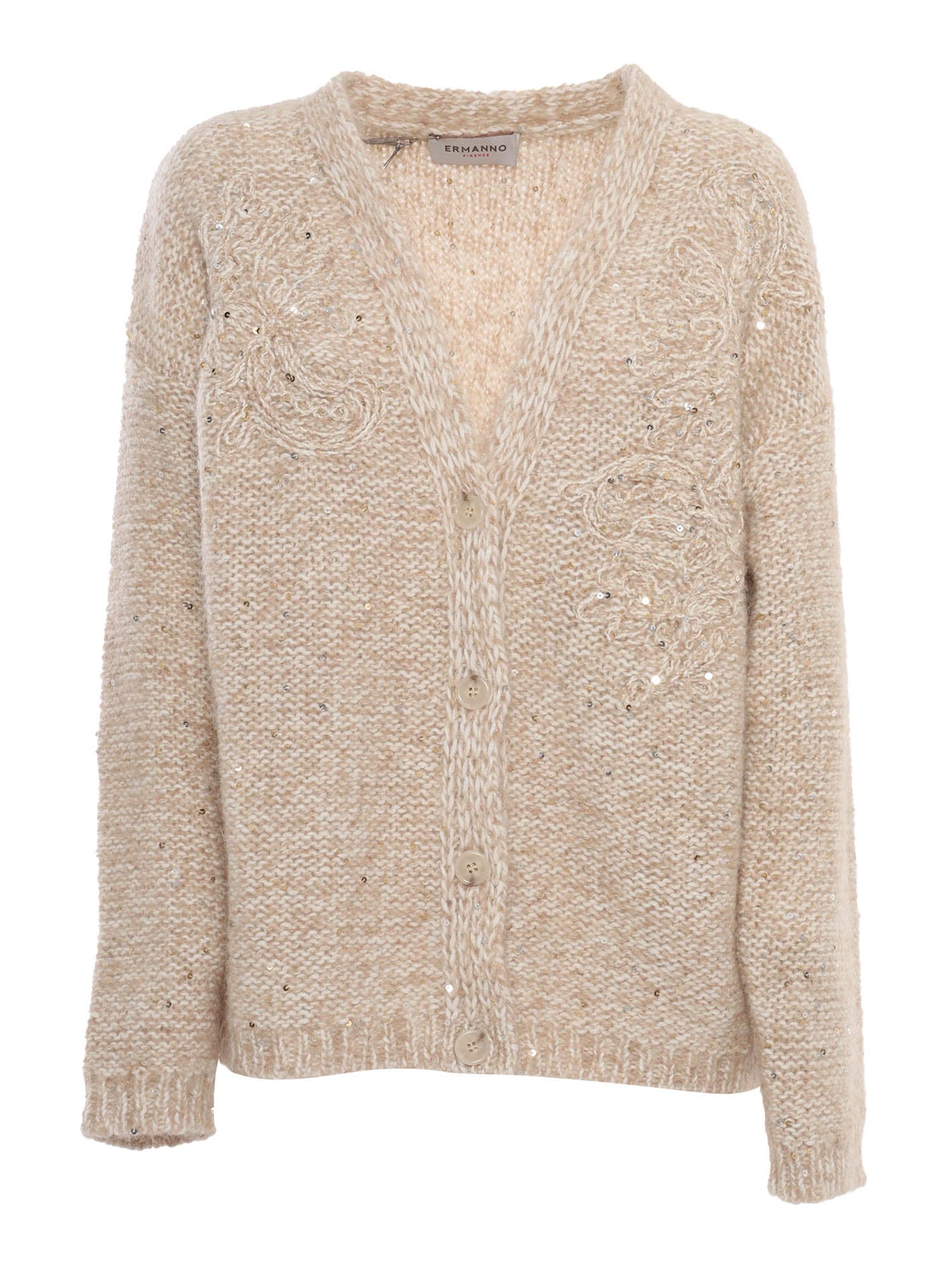 Ermanno Ermanno Scervino Knitted Cardigan In Yellow