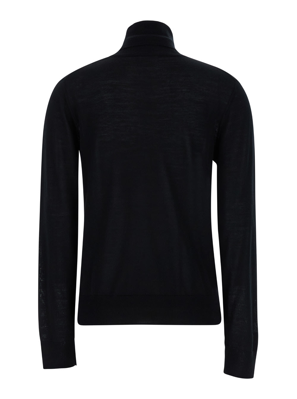 P.a.r.o.s.h Parosh Ribbed Turtleneck Sweater With Elegant Open Back Design In Black